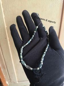 Cuentas redondas y tubulares blancas de 3 mm, 8 pulgadas, hechas a mano para pulseras de cuentas. - Product Image 2