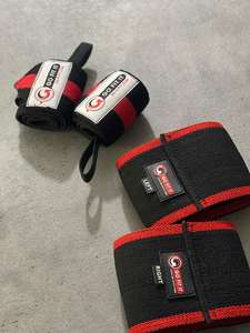 Attelle de poignet en néoprène et élastique et manchette de compression combinées - Sangle de levage en forme de 8 pour la gym et l'haltérophilie - Product Image 3