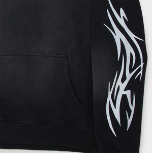 Sweat à capuche unisexe en polaire essentiel pour l'hiver, 80 % coton/20 % polyester, délavé à l'acide, motif uni, broderie 3D, vente en gros - Product Image 5