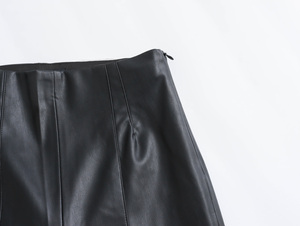2026 New Fashion It <b>Comes</b> with a Belt Made of Flannel Leather Pants Vintage High Waist Female Trousers Leather Pants Custom Logo - Product Image 4