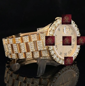 Montre mécanique unisexe Shreeji Jewels de luxe style Hip Hop, cadran bling-bling en acier inoxydable, chiffres romains, style diamant, GPS multifonctionnel - Product Image 2
