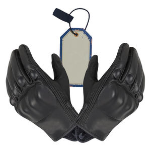 Gants de moto en cuir à écran tactile, couleur noire, protection antidérapante, coupe-vent, pour sports de plein air, gants de moto - Product Image 2