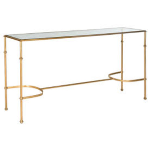 Elegant Style Gold Iron <b>Frame</b> Console Table With Tempered <b>Glass</b> Top Faux Bamboo Entryway Sofa Accent Furniture Affordable Price - Product Image 1