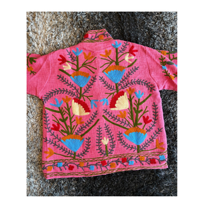 Bohemian Suzani Embroidered <b>Jacket</b> for <b>Women</b> Handcrafted Ethnic Outerwear - Product Image 3