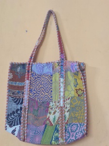 Bolso Tote de Algodón Ligero Estilo Vintage, Bolso de Hombro Acolchado Hecho a Mano, Bolso Reutilizable para Compras, Bolso de Viaje Estilo Boho para Uso Diario - Product Image 4