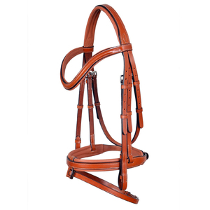Bridon d'équitation le plus vendu avec rênes en cuir véritable pur, couleur noir et marron, vente en gros pour équitation - Product Image 6