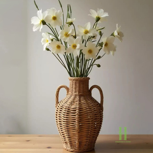 Nouveau design de vase de sol en rotin, style vintage, tissé à la main, en osier naturel, vase décoratif, décoration écologique pour la maison, Vietnam OEM ODM - Product Image 1