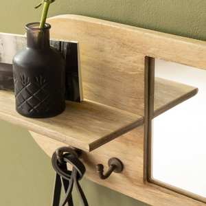 Miroir ovale Vandana Optima Flux en bois de manguier clair - Product Image 3