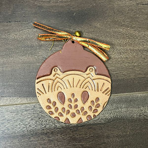 ของตกแต่งกลางแจ้งคริสมาสต์สินค้ามาใหม่อุปกรณ์ตกแต่งหนังวัวรูปทรงกลมห้อยประดับต้นคริสต์มาส - Product Image 3