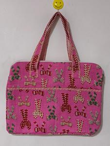Sac fourre-tout matelassé en coton imprimé pour femme, style bohème, avec fermeture éclair, motif animalier et floral, fait main, pour usage quotidien, sac pour ordinateur portable - Product Image 1