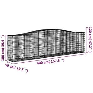 Ensemble de 3 grands paniers gabions en fil de fer galvanisé robuste - Product Image 6