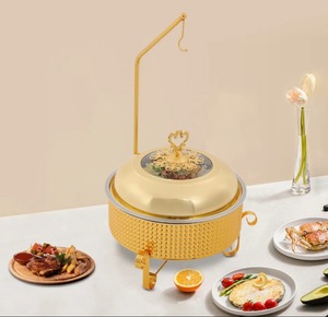 ชุดอุ่นอาหารทรงกลมสแตนเลสขนาดใหญ่ 9 ควอร์ต สำหรับโรงแรมและงานจัดเลี้ยง ราคาประหยัด - Product Image 1