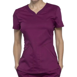 Hospital Uniforms Nurse Dental Salon Work Shirt Sets Silk Screen Printing LOGO Medical Zipper <b>Scrubs</b> Sets for Women - Product Image 4