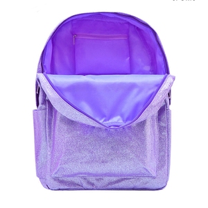 Sac à dos léger rose pailleté avec fermeture éclair style sport brillant arc-en-ciel et système de transport à sangles pour l'école (unisexe) - Product Image 5