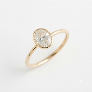 Bague de fiançailles, de mariage ou de promesse en diamant solitaire ovale de 7,7x5,7 mm, 1 carat, certifié IGI, qualité E, VVS, cultivé en laboratoire, collection Fine Jewelry VB-54SR7 - Product Image 5
