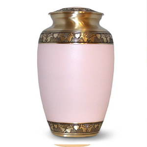 Elegante urna blanca con un cuello plateado pulido y detalles de banda tejida. Disponible a precios de mayorista. - Product Image 3