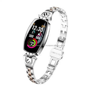 Reloj inteligente HS4 H8 de lujo para mujer, pulsera de acero inoxidable resistente al agua, pantalla TFT de Fitness, Monitor de ritmo cardíaco táctil - Product Image 3