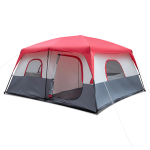 Carpa de Camping Roja y Blanca de 430*430*210cm, con Tela de Poliéster y Postes de Fibra de Vidrio, con Capacidad para 14 Personas - Product Image 2