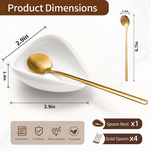 Cucharas de Café Doradas de 6.7 Pulgadas de Largo, Cucharas de Acero Inoxidable para Remover Café, Cucharas Premium para Té y Postre - Product Image 2