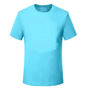 T-shirt décontracté pour homme, manches courtes, col rond, coupe classique, couleur unie, tissu tricoté - Product Image 3