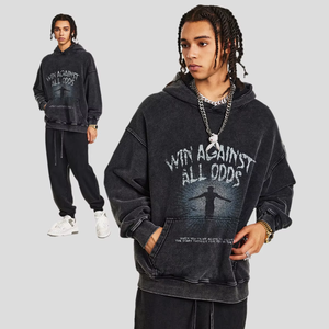 Sudaderas Unisex de Moda Urbana para Otoño, 100% Algodón, 420 g/m², Gruesas y Cálidas, Diseño Gráfico con Impresión Digital, ODM - Product Image 2