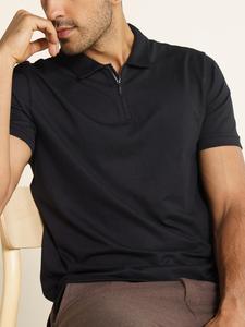 <b>Zipped</b> Plain <b>Polo</b> Mens T <b>Shirt</b> Soft Cotton Breathable Casual Short Sleeve Comfortable Apparel - Product Image 5