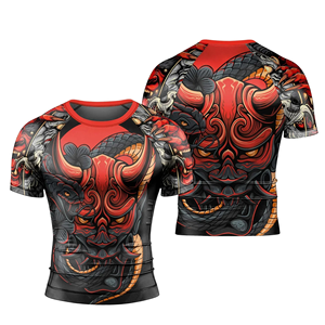 Rashguard MMA à manches courtes, respirant, séchage rapide, imprimé par sublimation personnalisée, haute performance, pour grappling BJJ - Product Image 1