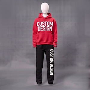 Conjunto Deportivo Personalizado Unisex de Talla Grande para Invierno, 100% Algodón, 350 Gsm, Sudadera con Capucha y Pantalones de Felpa, Cierre con Cordón, Transpirable - Product Image 4