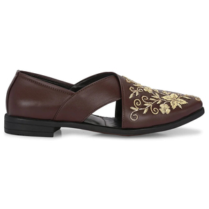 Jutti Peshwari brodée de qualité supérieure pour homme, légère et respirante, style Punjabi, idéale pour les mariages - Product Image 3