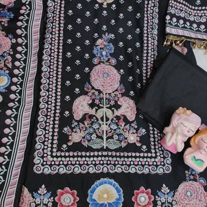 This set is a perfect choice for someone looking for a Royal Black look with a touch of colorful ethnic charm - Product Image 2