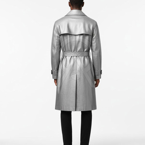 Manteau trench en cuir sur mesure pour homme, respirant, écologique, longueur standard, confortable, vêtements de mode, couleurs personnalisées - Product Image 2