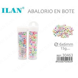 Perline con Lettere Ilan 6x6mm, Barattolo da 15g per Creazione di Gioielli e Artigianato - Product Image 3