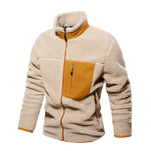 Manufacturer Wholesale High Quality Winter <b>Coat</b> Zip up Embroidery Logo Premium Custom Sherpa Fleece Jacket - Product Image 5