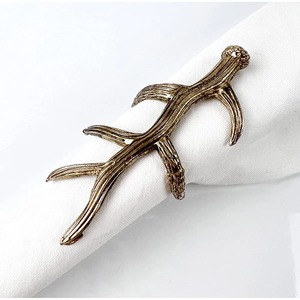 Anillo para Servilletas de Latón Vintage con Diseño de Asta de Ciervo, 5 cm de Ancho, Decoración de Mesa, Adorno para Bodas - Product Image 5