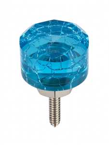 Poignée de porte/tiroir en verre craquelé bleu fait main, motif cercle torsadé, pour chambre, cuisine, armoire, meuble - Product Image 1