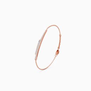 Sleek 0.33 Ct Lab Grown Diamond Two Line Chain Bracelet In 9K Yellow White And Rose <b>Gold</b> - Product Image 2