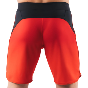 Shorts de bain pour hommes rouge et noir à séchage rapide avec cordon de serrage pour la plage, les sports nautiques et l'entraînement athlétique - Product Image 2