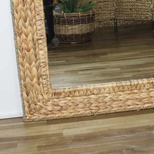 Artex Dong Thap Vietnam Rustic Handmade Water Hyacinth <b>Rectangular</b> Wall <b>Mirror</b> for Home Decor - Product Image 4