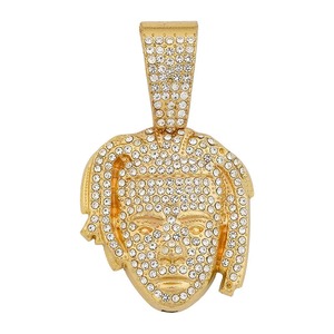 Collier Hip Hop plaqué or 18 carats pour homme et femme, pendentif en forme de rappeur serti de diamants, bijoux fins - Product Image 4