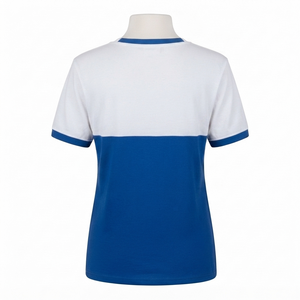 Blue <b>White</b> V Neck Color Block Customized Premium Cotton Greek Apparel Greek Life T Shirts Rhinestone Sorority <b>Tshirt</b> - Product Image 2