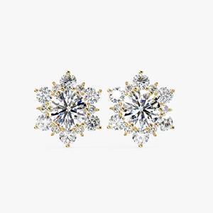 Pendientes de Oro Sólido de 14K con Diamantes Cultivados en Laboratorio de 0.66ct en Forma de Copo de Nieve, para Regalo de Boda, Aniversario o Fiesta para Mujer - Product Image 3