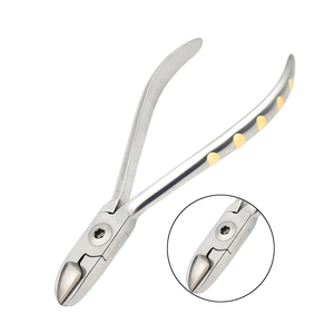 Orthodontic Dental Tool Pliers with Tungsten Carbide Inserts, Gold-Plated Handle, Autoclavable, Durable Cutting <b>Edge</b> SS - Product Image 1