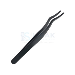 Pince à épiler Ijrak en acier inoxydable de précision chirurgicale à pointe lisse de 10 mm pour extensions de cils et application de maquillage - Product Image 4