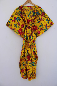 Robe Kaftan Décontractée d'Été en Coton à Imprimé Floral Tropical Sans Manches pour Femme, Cache-Maillot de Plage, Tenue d'Intérieur – Îles d'Asie-Pacifique - Product Image 3
