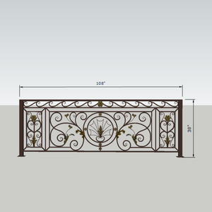 Rampe de balcon en fer forgé sur mesure – Rampe décorative moderne en fer pour espaces extérieurs, design durable forgé à la main - Product Image 5