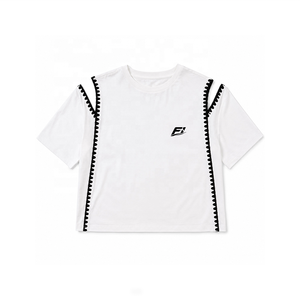 Women's Cold Shoulder Contrast Trim <b>T</b> <b>Shirt</b> Short Sleeve Round Neck Relaxed Fit Casual Fashion Top Custom Logo women's <b>shirt</b> - Product Image 3