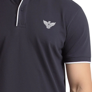 Mens Dark <b>Navy</b> Spandex/Polyester Jersey for Shirt Short Sleeve Regular Fit Casual Breathable OEM Service Golf Office Summer - Product Image 4