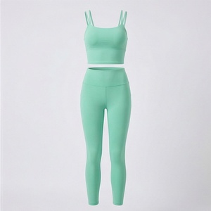 Two Pieces <b>Sexy</b> <b>Bra</b> Yoga Suit Fitness Wear Top Women Gym Activewear Exercise Outfits Custom Logo Athletic Tracksuits - Product Image 1