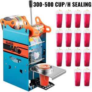 เครื่องซีลชา Boba สีฟ้าด้วยตนเองเครื่องปิดผนึกถ้วย300-500ถ้วย/ชม. พร้อมเทคโนโลยีความร้อนเส้นผ่านศูนย์กลาง90/95มม. สำหรับชานมฟอง - Product Image 3