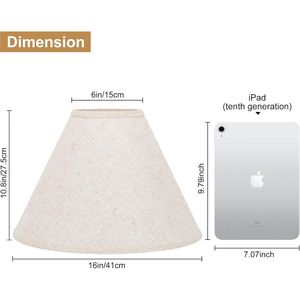 Set di 2 Paralumi Grandi Beige Stile Empire, 15 cm (top) x 40 cm (base) x 27,5 cm (altezza) per Lampade da Tavolo e da Terra - Product Image 2